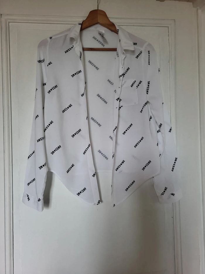 chemise banche à motif