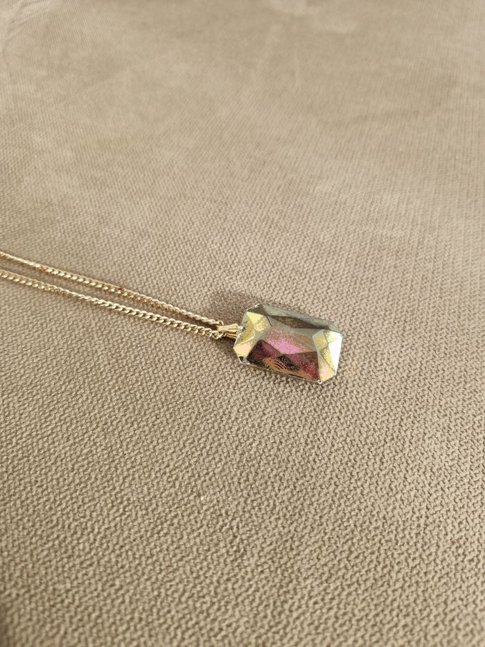 Collier argenté pierre transparente et colorée - photo numéro 7