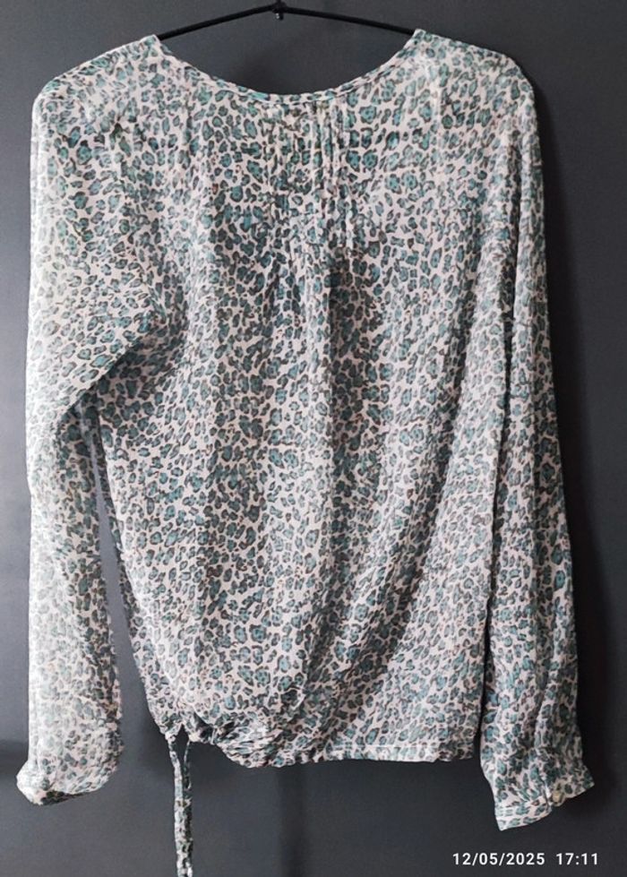 Ensemble jupe et blouse motif Léopard bleu Damart - photo numéro 2