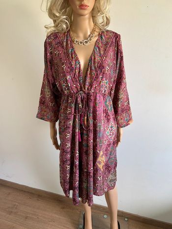 Robe mi longue neuve en soie Trebol taille S