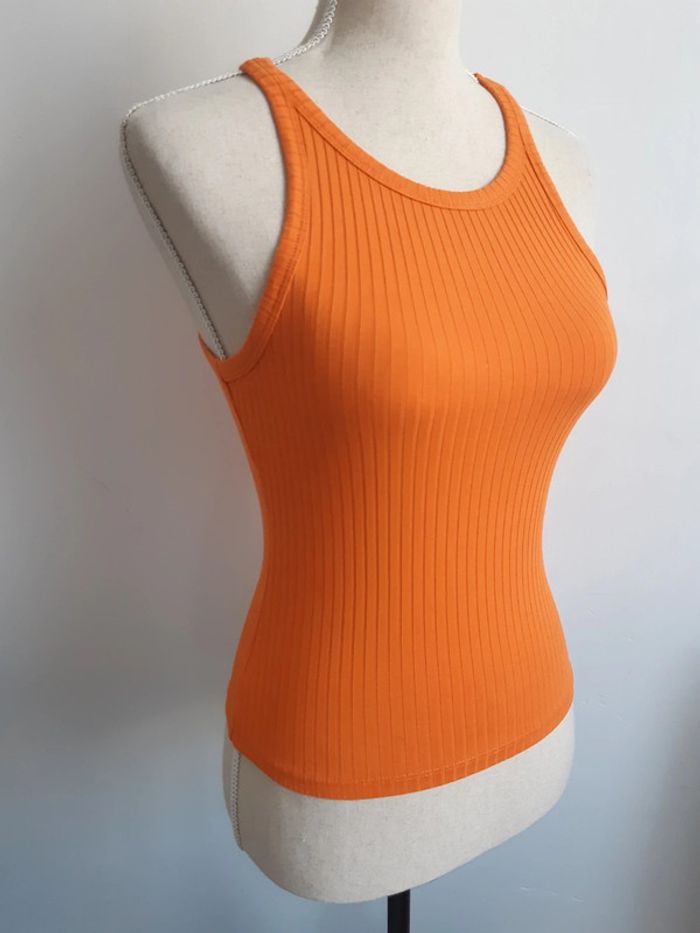 Débardeur côtelé orange Cache Cache T34 - photo numéro 3