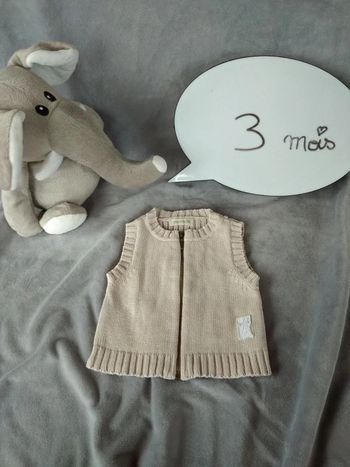 Gilet sans manche Garçon 3 mois Grain de blé 100% coton