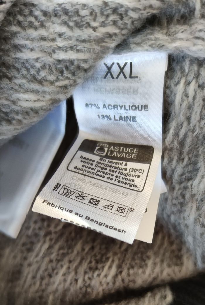 Pull homme U collection taille XXL|2XL pull gris et bleu marine - photo numéro 6