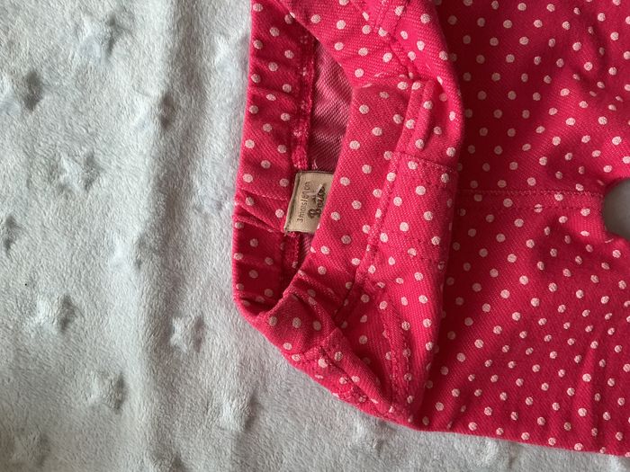legging long fuchsia à pois blanc 3 mois boite à malices taille élastique - photo numéro 6