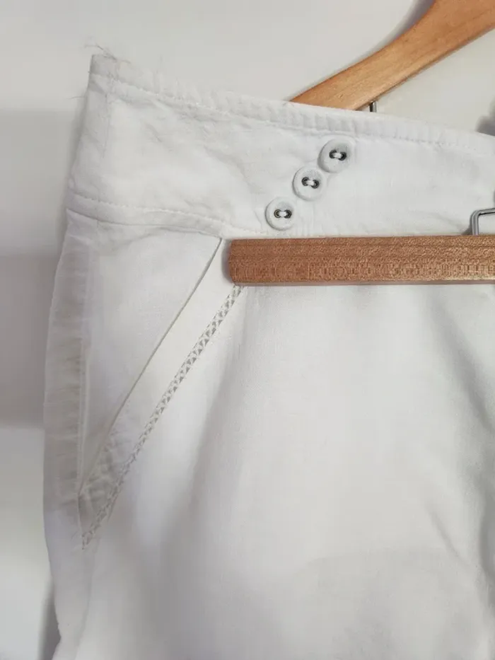 Élégant pantalon blanc été taille 40 en lin un jour ailleurs - photo numéro 2