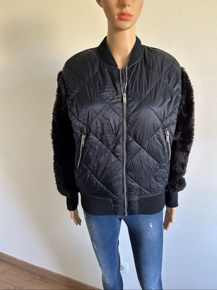Manteau noir bi matière IKKS taille 36 TBE - photo numéro 4