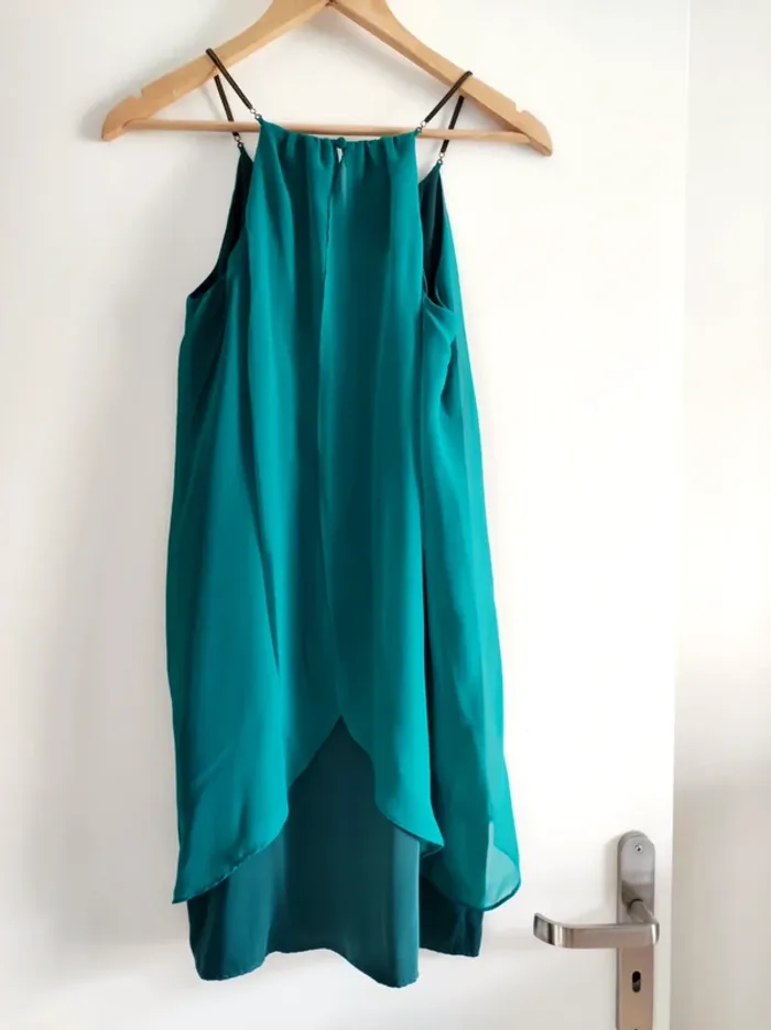 Robe chic bleu canard - T.36 - Excellent état - photo numéro 3