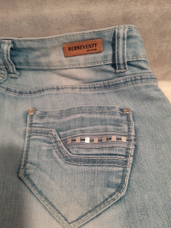 ​👖 Jean Évasé/Bootcut Femme RED SEVENTY - Bleu Délavé - Taille 38 - photo numéro 5