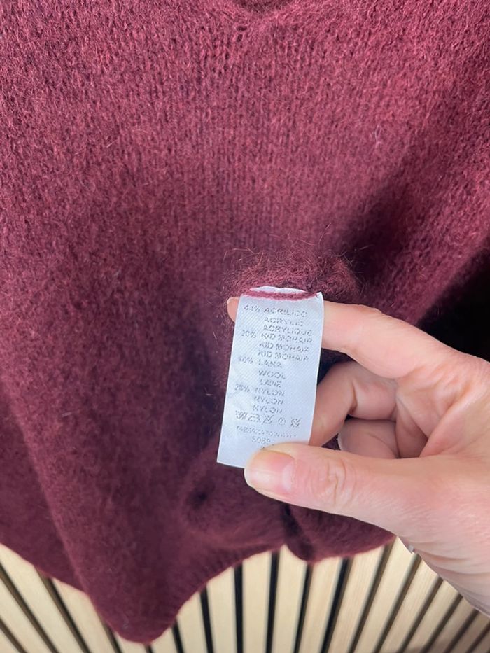 Pull bordeaux laine et mohair - photo numéro 5