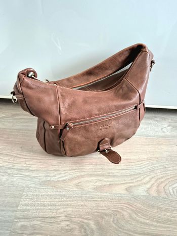 Sac a main vintage cuir marron katana