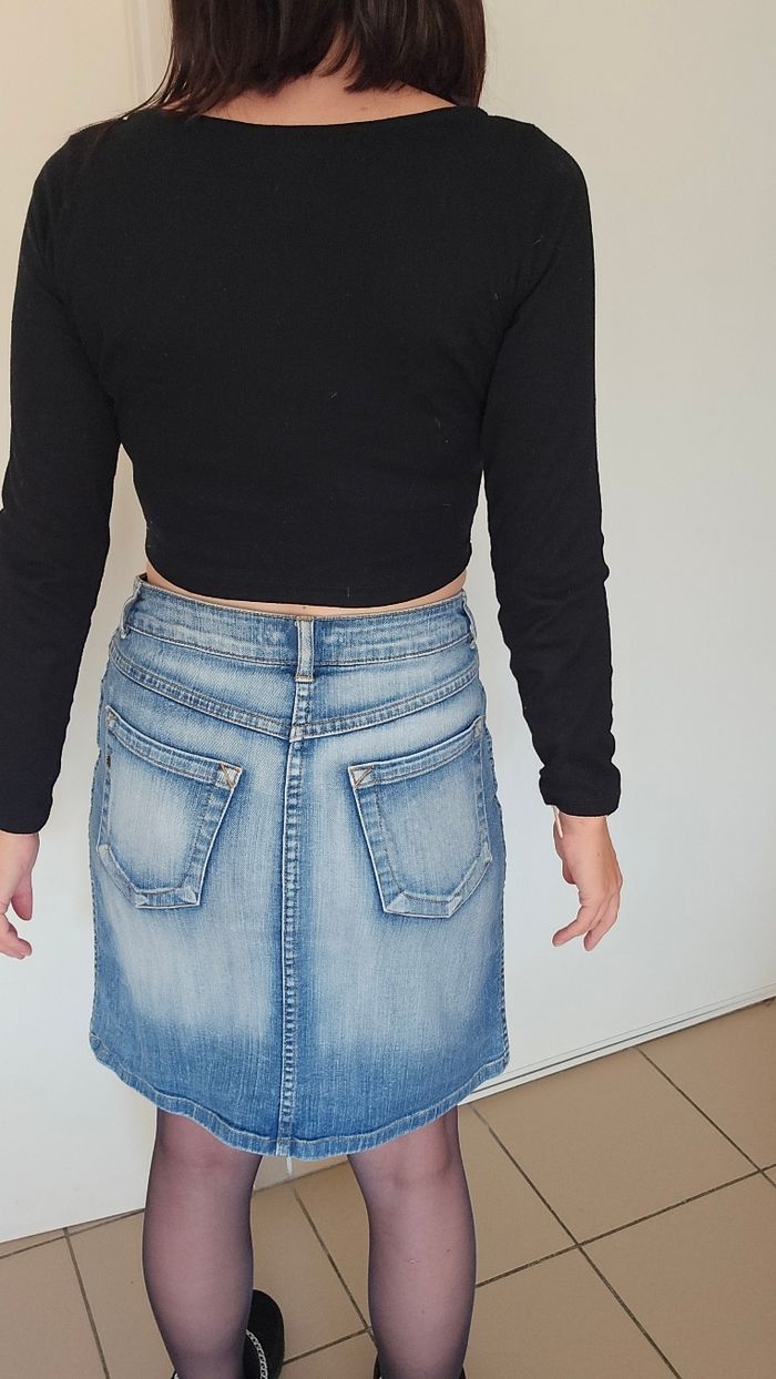 Jupe en jean H&M taille 36 - photo numéro 5