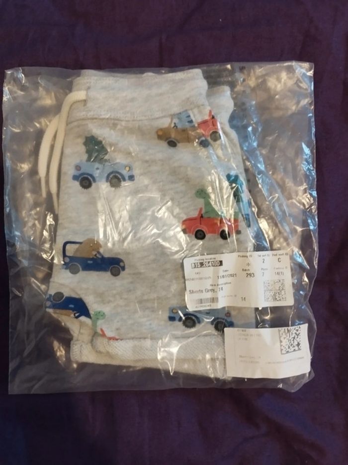 Short gris voitures dino 74 h&m neuf