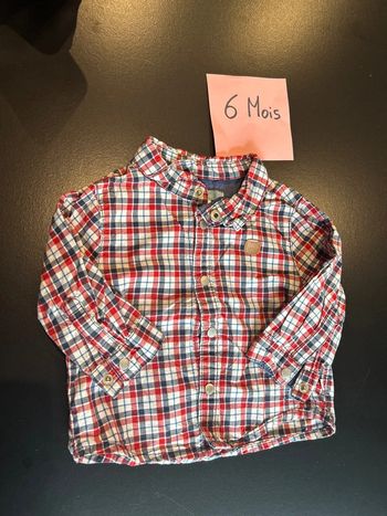 Chemise manche longue carreaux rouge
