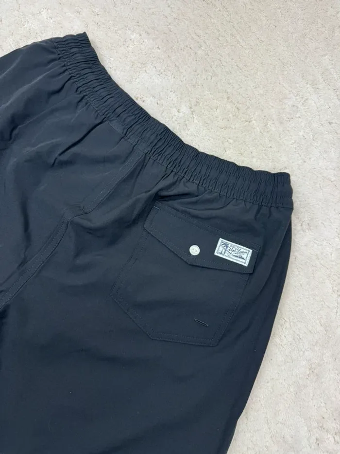 Short de Bain Ralph Lauren Sport Noir Uni Neuf Taille M - photo numéro 5