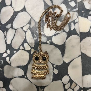 Collier en metal - sautoir chouette