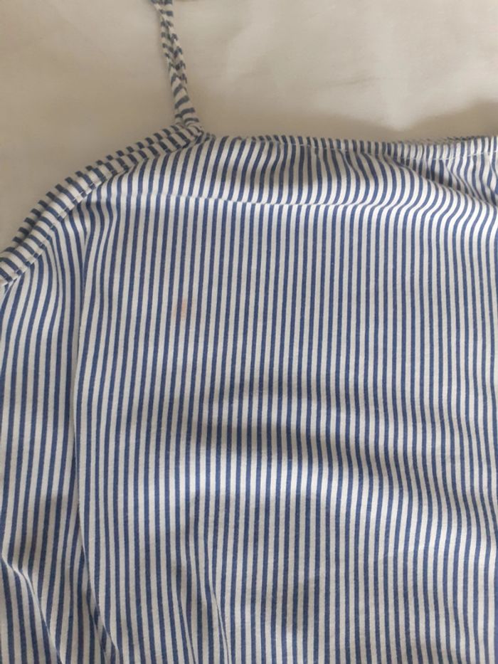 Joli combi-short rayé bleu et blanc esprit marin - photo numéro 4