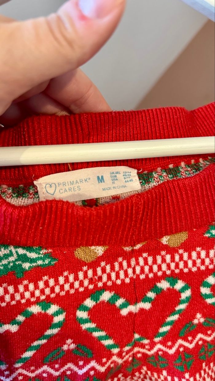 💜 Pantalon pyjama chaud rouge motif Noël Primark taille M 💜 - photo numéro 4