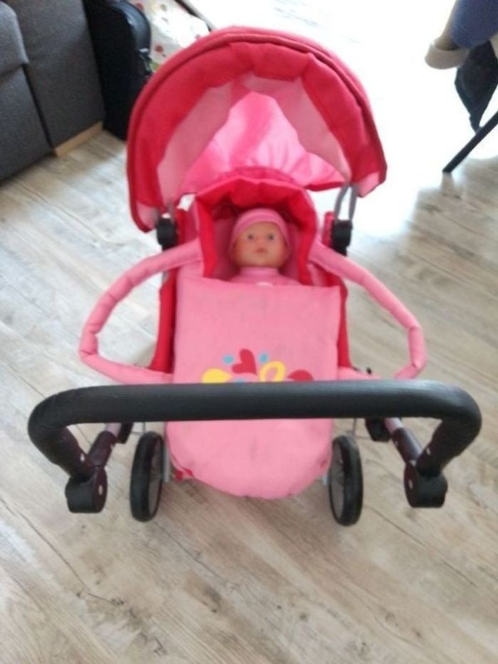 Poulette 3 en 1 avec bébé