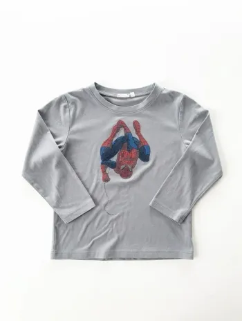 🕸️ Haut de pyjama Spider-Man gris - manches longues - Garçon - Très doux - taille 5 ans