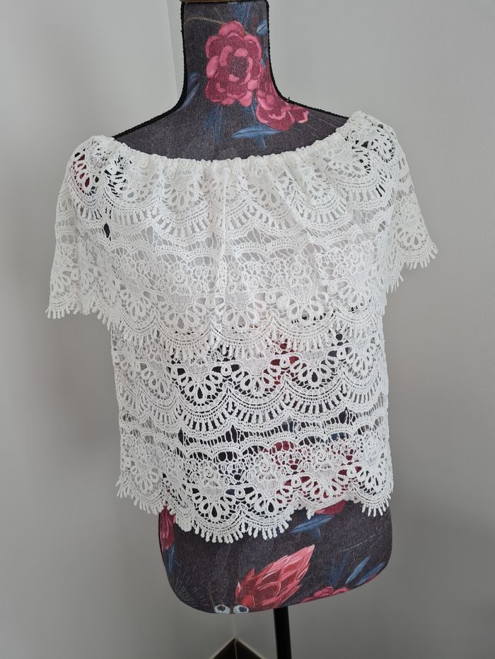 Superbe haut blanc crochet