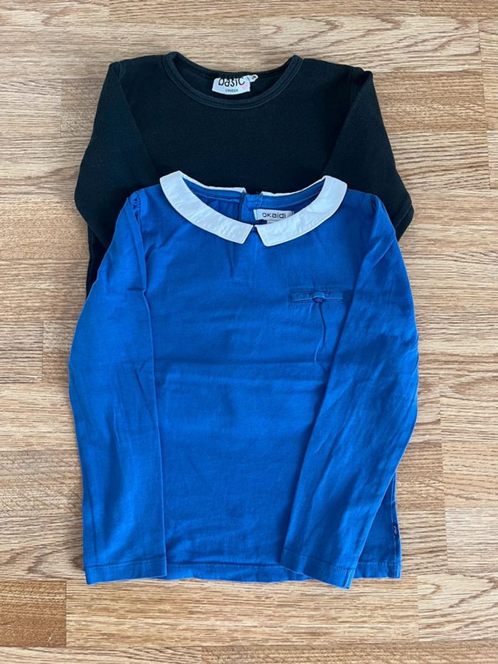 T-shirt Okaidi et Lindex taille 116 (6 ans).