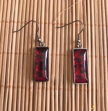 Boucles d’oreilles style ethnique rouges