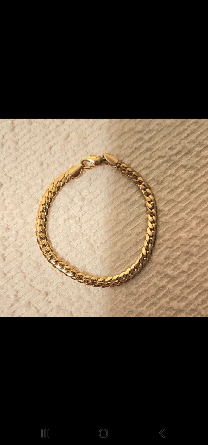 Bracelet en plaque or neuf - photo numéro 2