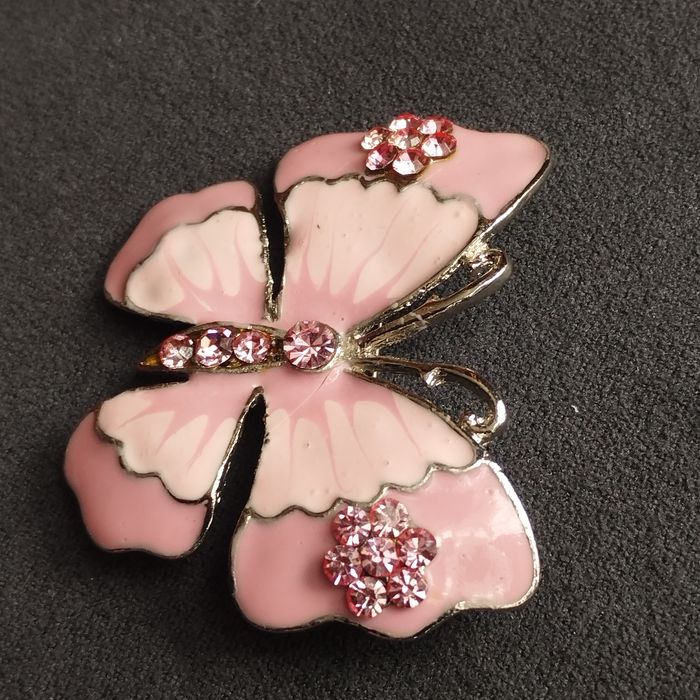 Broche papillon rose - photo numéro 2