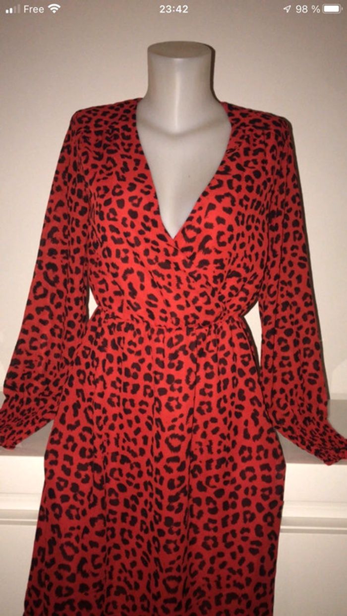 Robe rouge imprimé - photo numéro 3