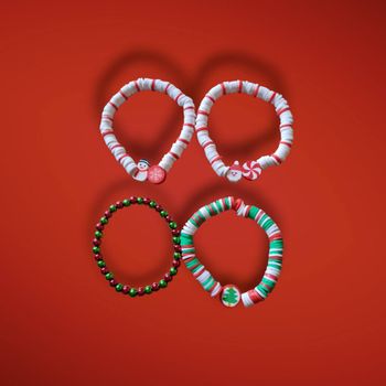 lot 4 X bracelets enfants fantaisie Noel