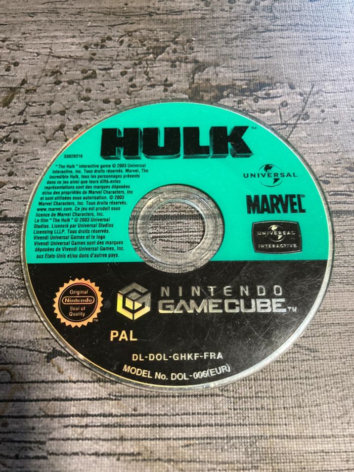 Hulk Jeu Nintendo Gamecube Loose VF