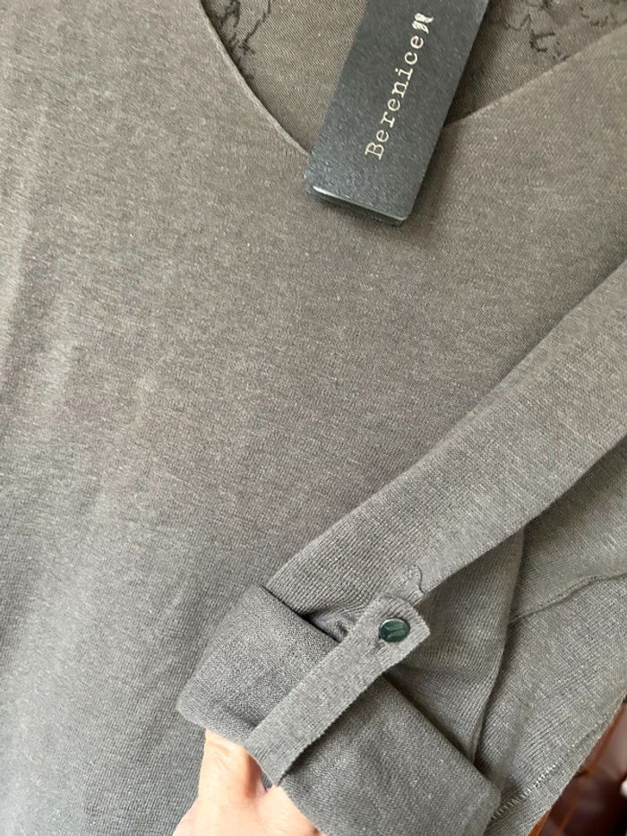 Pull gris ailes chaînes Berenice 38 neuf avec étiquette - photo numéro 3
