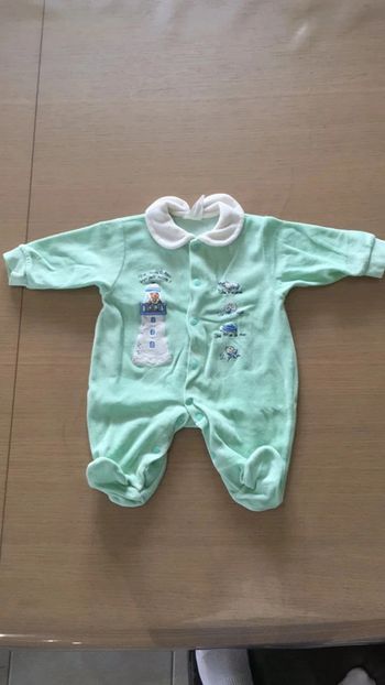 Grenouillère garçon menthe