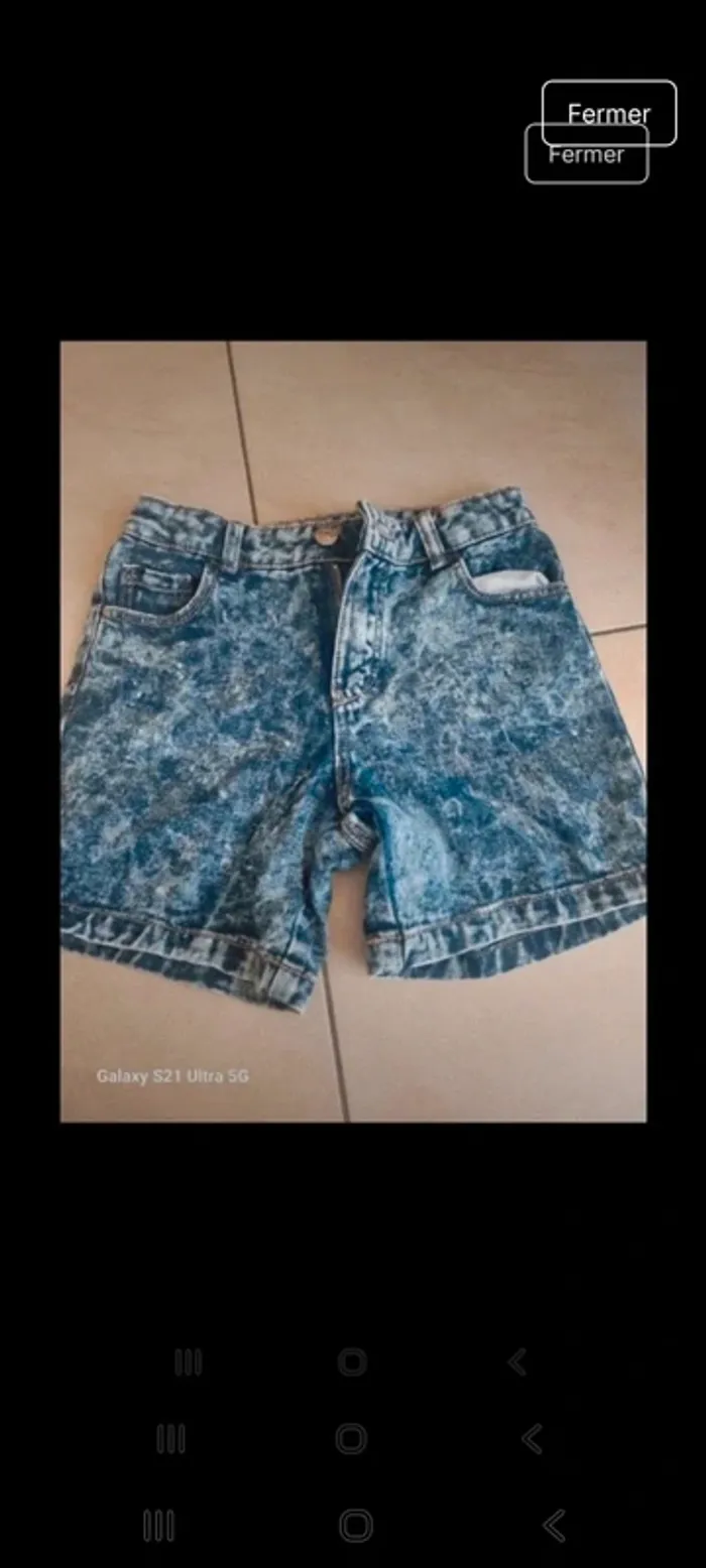 Short fille jeans