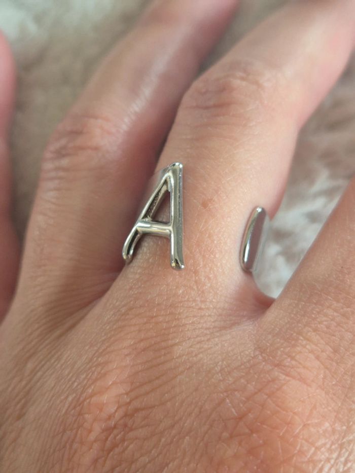 Jolie bague en acier initiale A - photo numéro 2