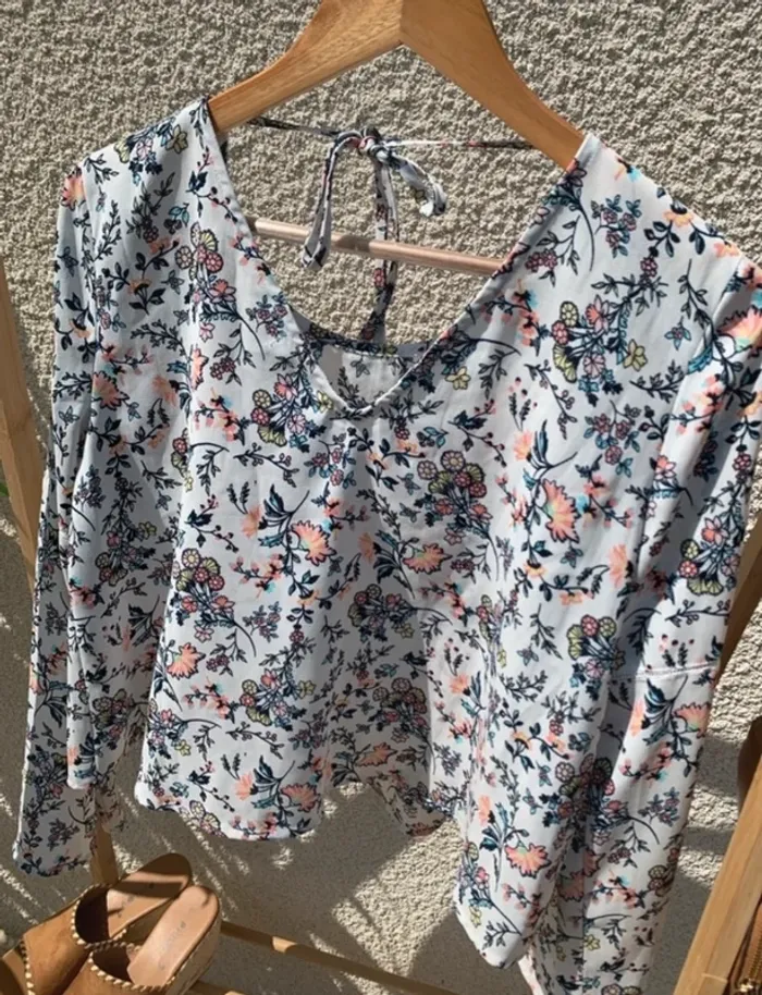 Haut Mango blanc fleuri - photo numéro 2