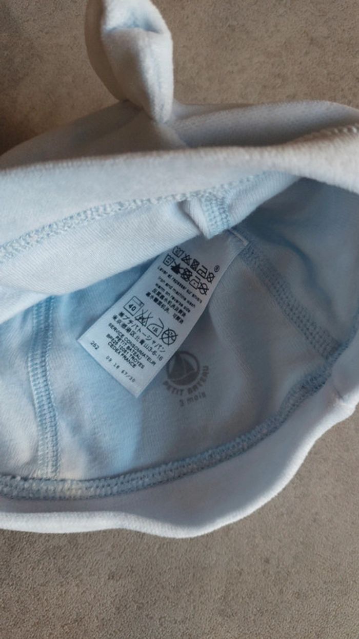Bonnet bleu ciel petit bateau 3 mois - photo numéro 3