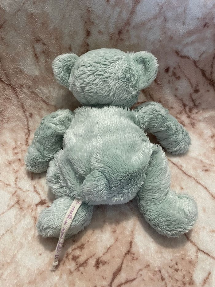 Doudou peluche ours bleu vert menthe DPAM Du Pareil Au Même - photo numéro 2