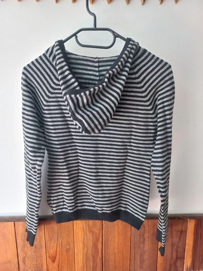 Gilet rayé gris/noir - photo numéro 2