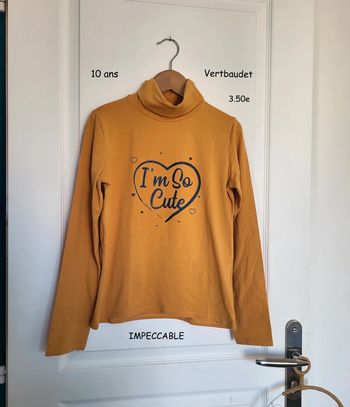 Pull col roulé vertbaudet 10 ans comme neuf