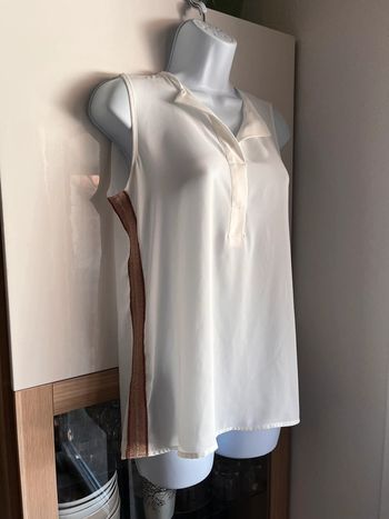Top blanc et doré