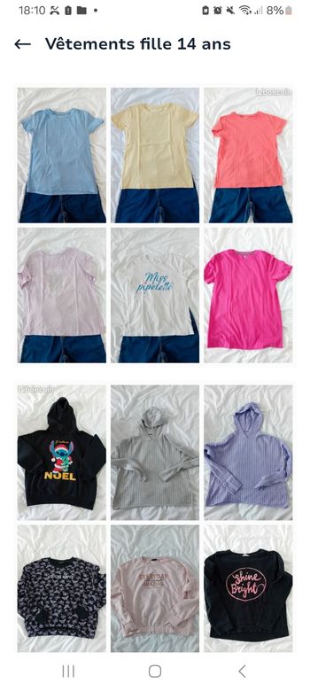 Vêtements fille 14 ans