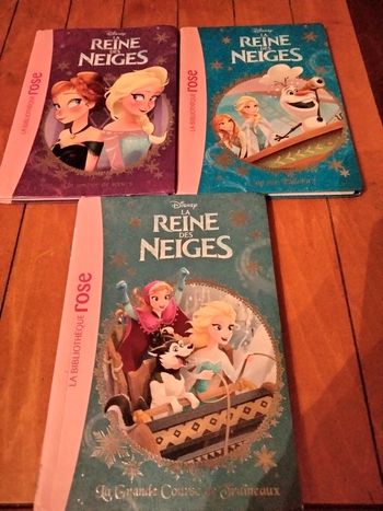 Lot de 3 livres de la reine des neiges bibliothèque rose hachette jeunesse 6/8 ans 64 pages