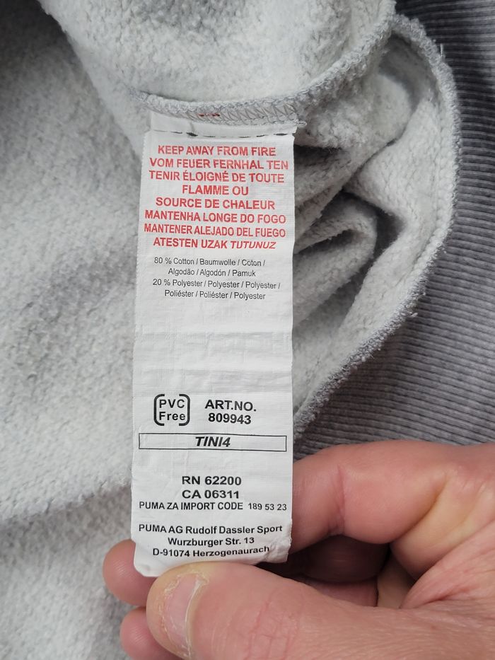 Hoodie Puma gris logo noir – Taille M - photo numéro 8