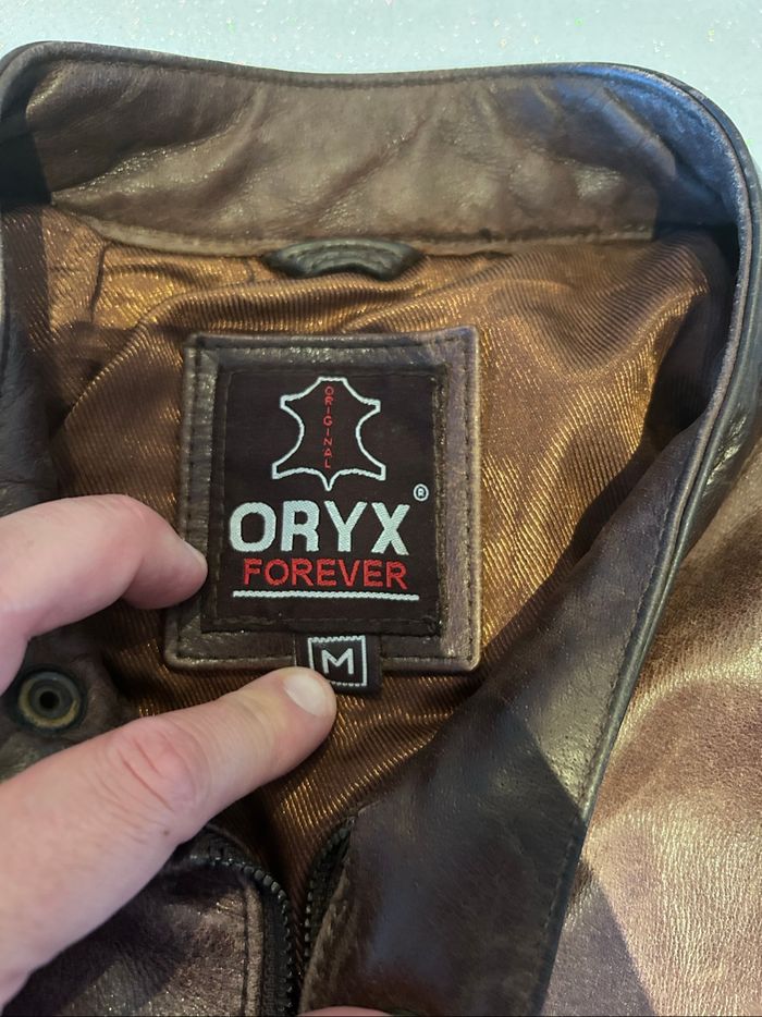 Veste en cuir brun Oryx – Homme – Taille M – Très bon état – Style biker chic - photo numéro 4