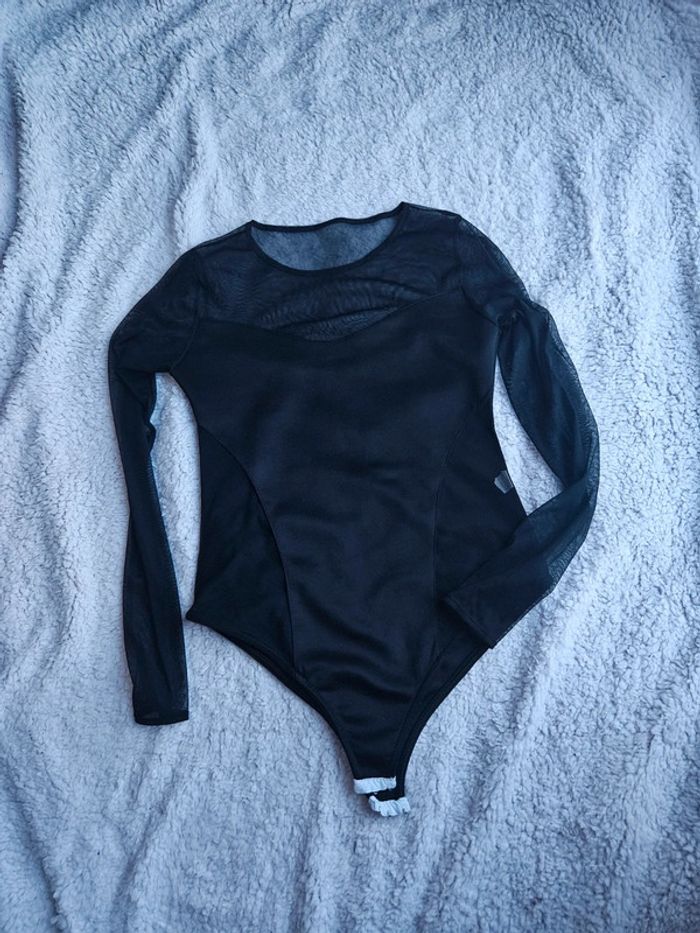 Body Manche longue Noir et transparent