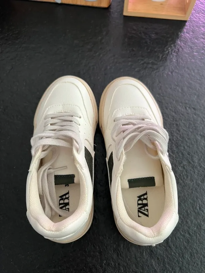 Basket à lacets blanche Zara 31 - photo numéro 3