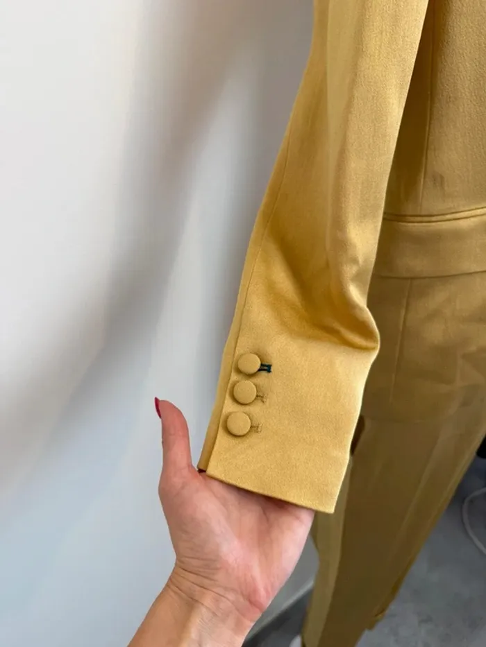 Tailleur ensemble blazer et pantalon Maison Sarah Lavoine doré taille XS parfait état - photo numéro 5