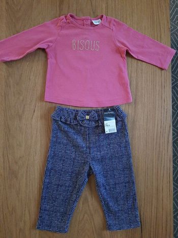 Ensemble bébé 9 mois pantalon neuf et tee-shirt manches longues
