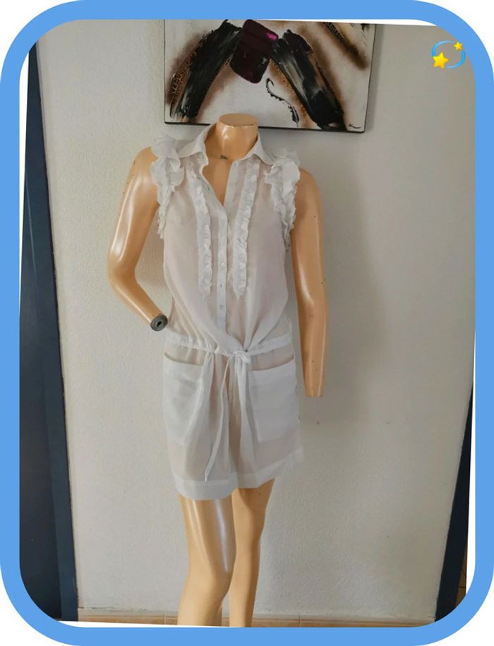 très belle robe blanche ou tunique taille 38 - photo numéro 4